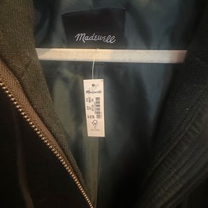 Madewell Deep Green wool lined coat XXL